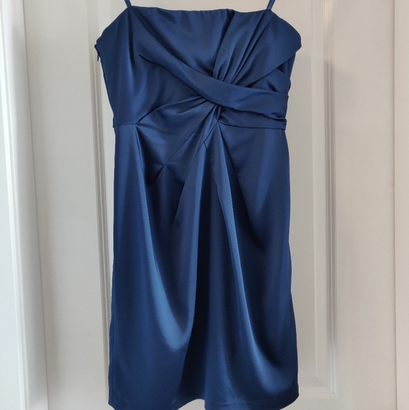 BCBG Strapless Navy Blue Cocktail Dress - Picture 1 of 9
